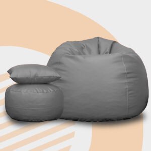 XXL Pumpkin Shape-COMBO Set Bean Bag, Footrest & Cushion