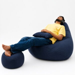 XXL Cozy Bean Bag ,Combo Set-Deep Blue