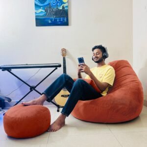 XXL Cozy Bean Bag ,Combo Set-Orange - XXL